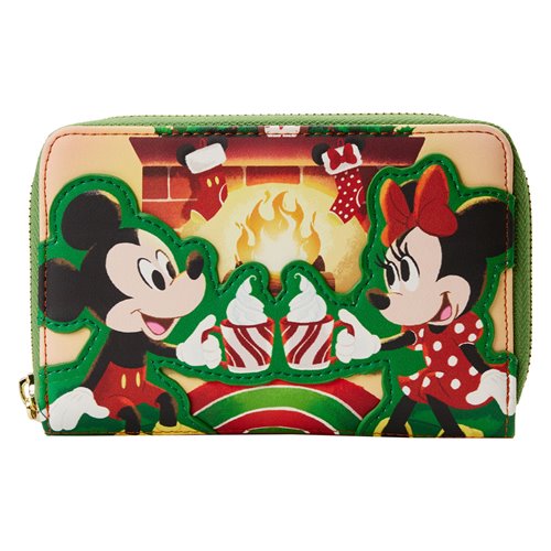 Mickey Mouse and Minnie Mouse Fireplace Zip-Around Wallet