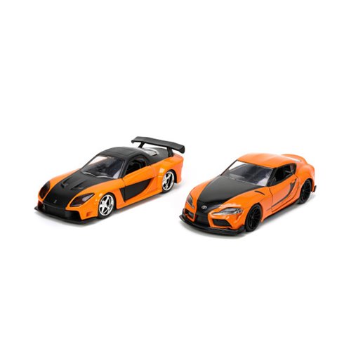 Fast and the Furious 9 Han's Mazda RX-7 and 2020 Toyota GR Supra 1:32 Scale Die-Cast Metal Vehicle 2
