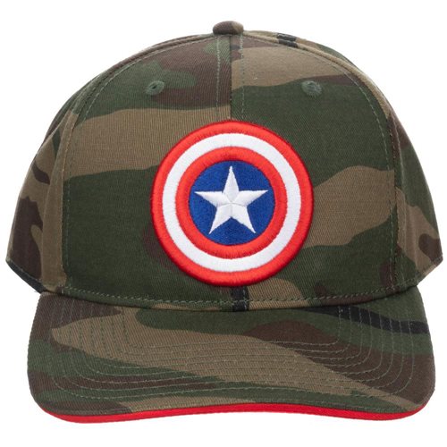 Captain America Camo Pre-Curved Bill Snapback Hat