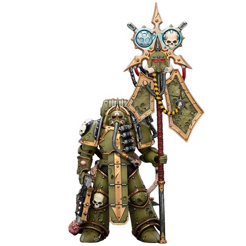 Joy Toy Warhammer 40,000 Death Guard Plague Marine lcon Bearer with Boltgun and Plague Knife 1:18 Scale Action Figure