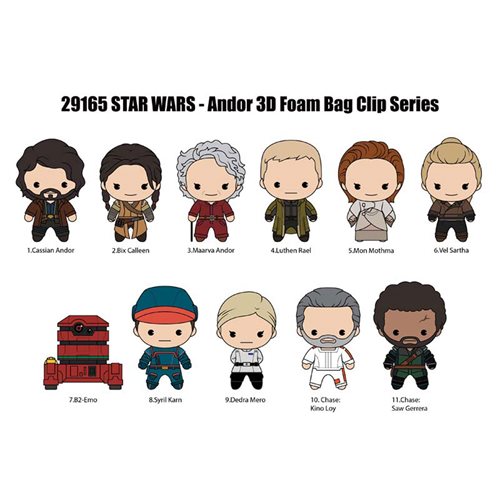 Star Wars Andor 3D Foam Bag Clip Display Case of 24