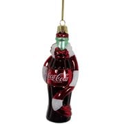Coca-Cola Bottle with Scarf 5-Inch Glass Ornament