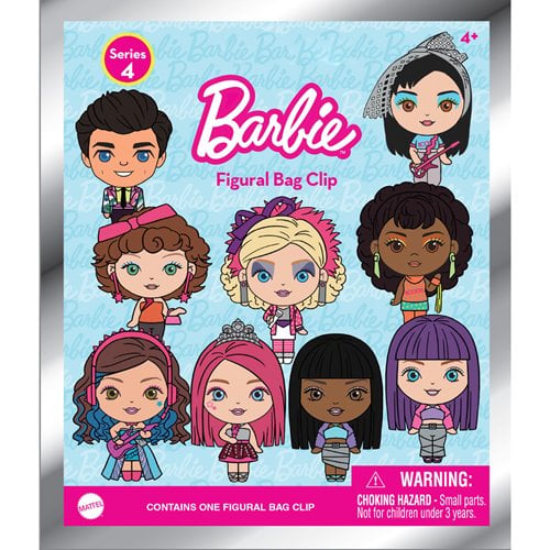 Barbie Series 4 3D Foam Bag Clip Display Case of 24