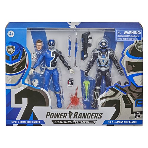 Power Rangers Lightning Collection 6-Inch S.P.D. Squad B Blue Ranger and Squad A Blue Ranger Action