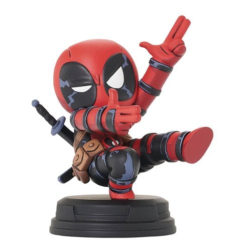 Marvel Animated Style Deadpool Finger Guns Resin Statue
