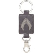 Aquaman Logo Deluxe Leather Pewter Key Chain