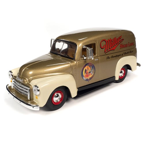 Miller High Life 1951 GMC Delivery Truck 1:24 Scale Die-Cast Metal Vehicle with Resin Miller Girl Fi