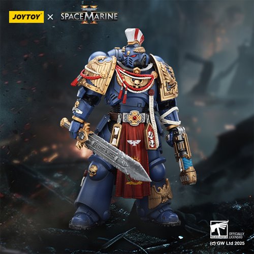 Joy Toy Warhammer Space Marine Ultramarine Relic Primus Armour Plasma Pistol and Combat Blade 1:18 S