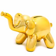 Balloon Animal Small Elephant Gold Money Bank