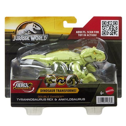 Jurassic World Fierce Changers Double Danger Tyrannosaurus Rex and Ankylosaurus Version 2 Action Fig