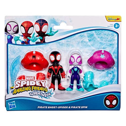 Spidey and his Amazing Friends Water-Webs Pirate Miles Spin Morales & Pirate Ghost-Spider Action Fig