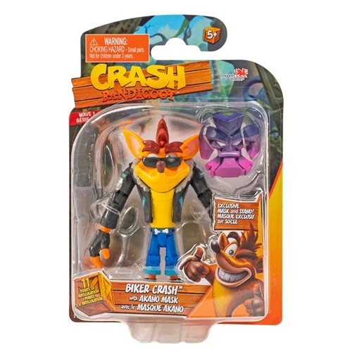 Crash Bandicoot Biker Crash 4 1/2-IN Action Figure, Not Mint