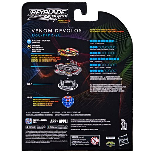 Beyblade Burst Pro Series Venom Devolos Spinning Top Starter Pack