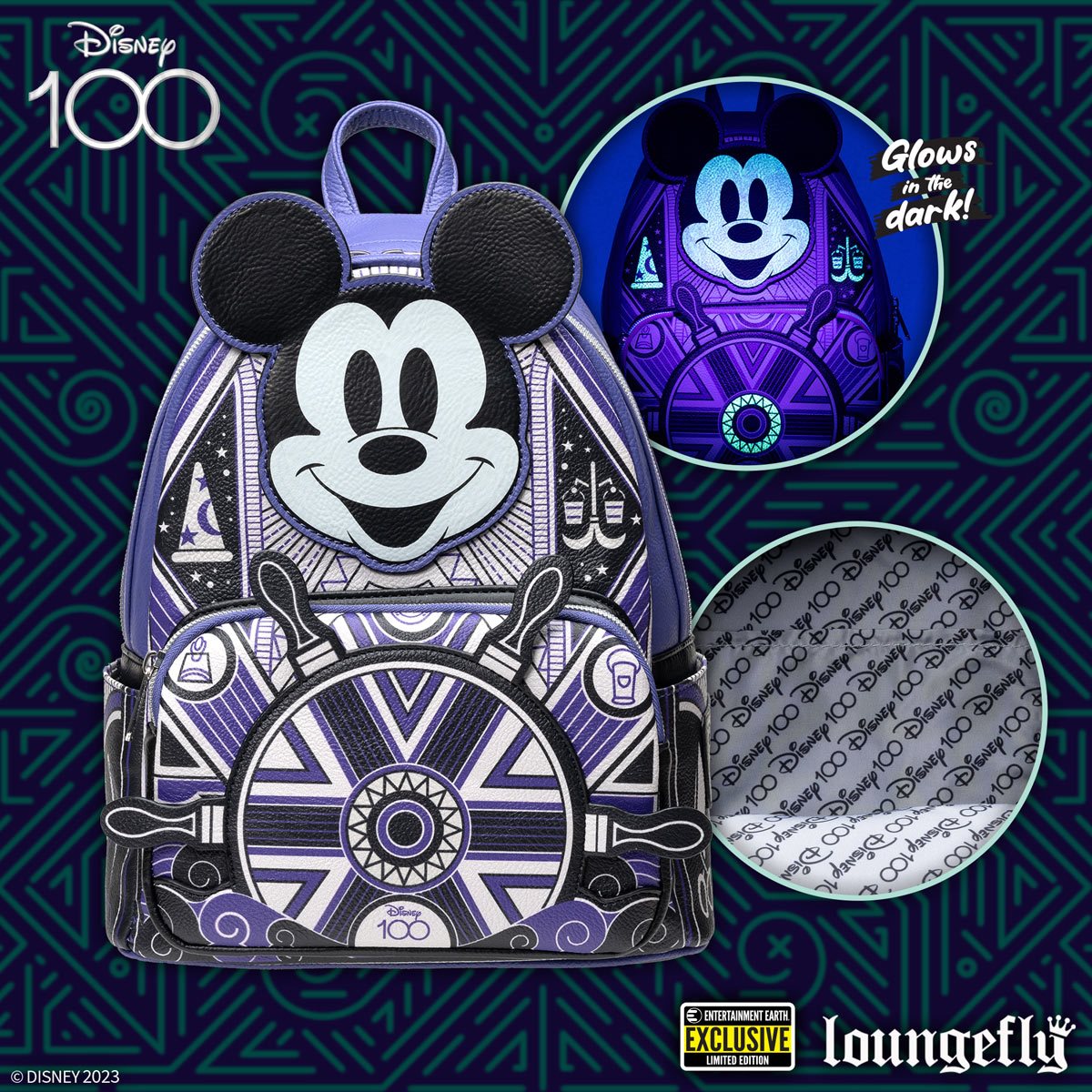 Loungefly Mickey Mouse Steamboat Willie Disney100 Decades Mini