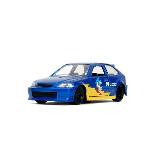 Hollywood Rides Sonic the Hedgehog Classic 1997 Honda Civic Type R 1:32 Scale Die-Cast Metal Vehicle