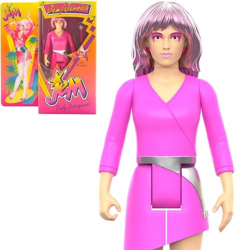 Jem and The Holograms Jem (Neon Retro Box) 3 3/4-Inch ReAction Figure - SDCC Exclusive