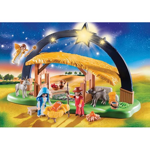 PLAYMOBIL Christmas Illuminating Nativity Manger Kids Play 9494 for sale online 