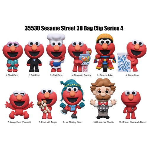 Sesame Street Series 4 3D Foam Bag Clip Random 6-Pack