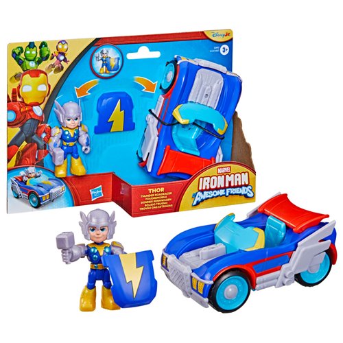 Iron Man and His Awesome Friends Thor Thunder Roadracer Action Figure & Toy Vehicle