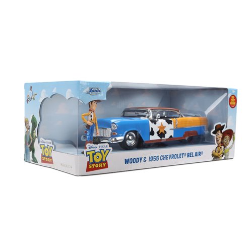 Hollywood Rides Toy Story 1955 Chevrolet Bel Air 1:24 Scale Die-Cast Metal Vehicle with Woody Figure