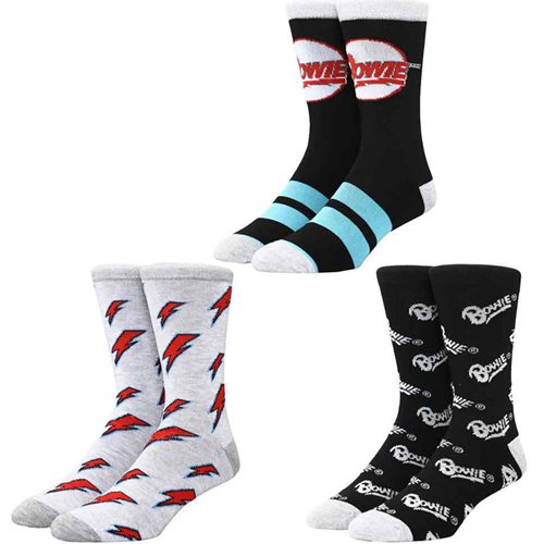 David Bowie Icons Crew Socks 3-Pack - Entertainment Earth