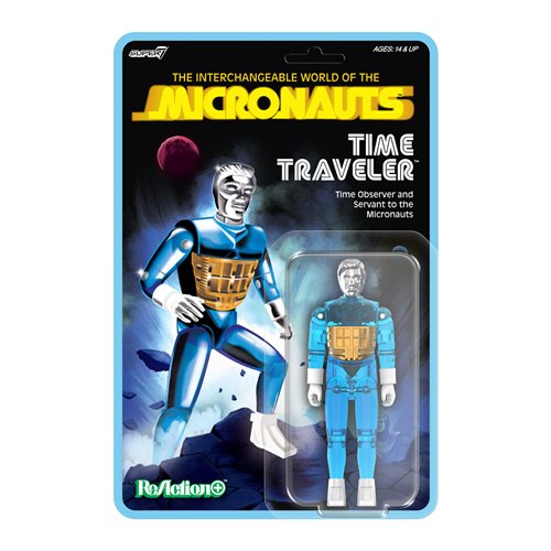 Micronauts Time Traveler (Translucent Blue) 3 3/4-Inch ReAction+ Figure