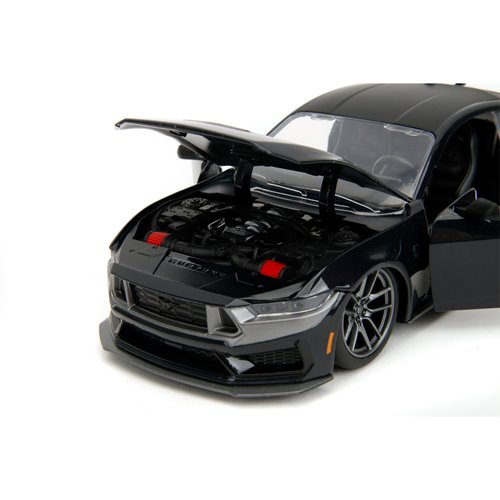 Bigtime Muscle 2024 Glossy Black Ford Mustang Dark Horse 1:24 Scale Die-Cast Metal Vehicle