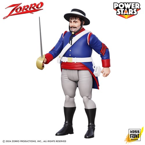 Zorro Power Stars Sergeant Garcia Retro 5-Inch Action Figure