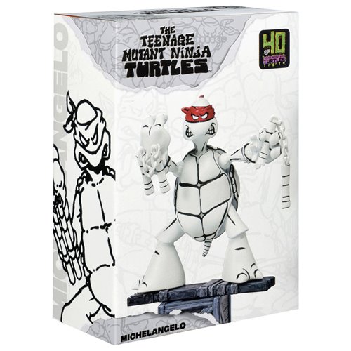 Teenage Mutant Ninja Turtles Michelangelo Black and White Original Sketch Action Figure - Previews E