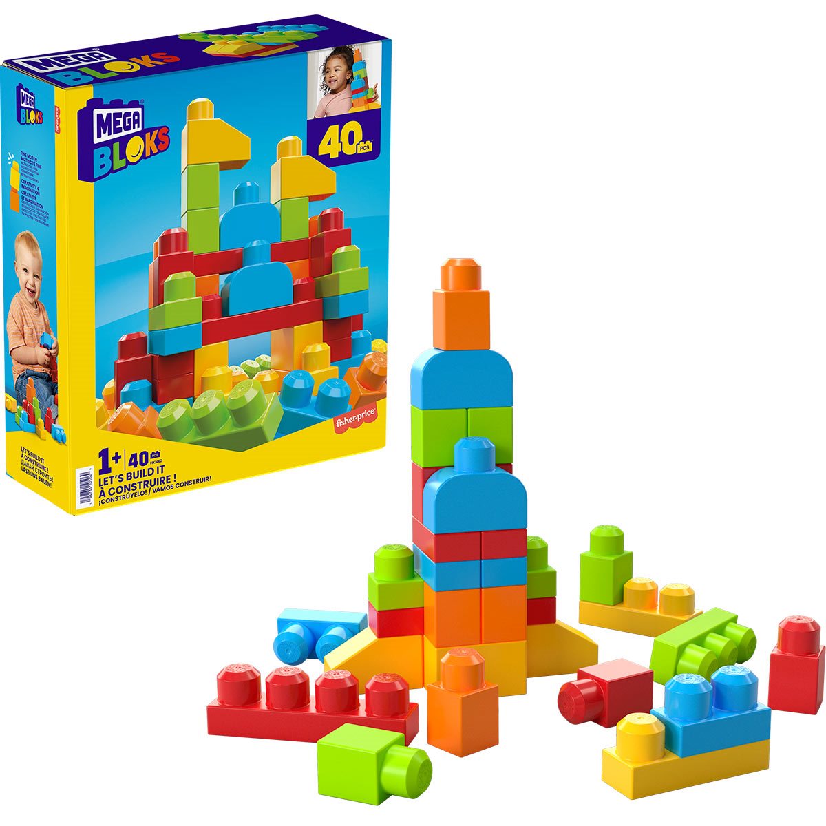 Mega Bloks Let's Build It! 40-Piece Set - Entertainment Earth