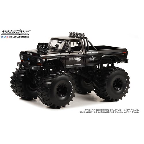 Kings of Crunch Bigfoot #1 1974 Ford F-250 Monster Truck Black Bandit Edition 1:18 Scale Die-Cast Me