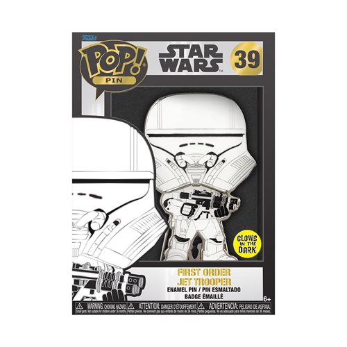 Star Wars First Order Jet Trooper White Glow-in-the-Dark Large Enamel Pop! Pin #39