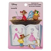 Cinderella Mice Making a Lovely Dress Pin 4-Pack