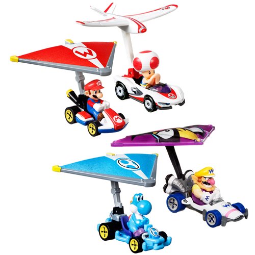 Mario Kart Hot Wheels Gliders 2026 Mix  3 Vehicle Case of 4