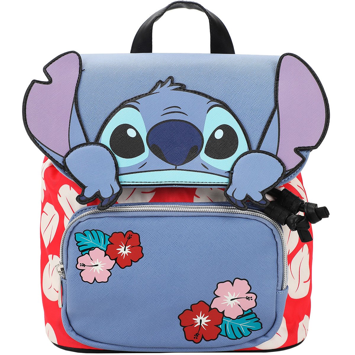 Disney Stitch Floral Blue Backpack Loungefly Disney Stitch Tropical Flowers Mini Backpack | Hot  main image 2