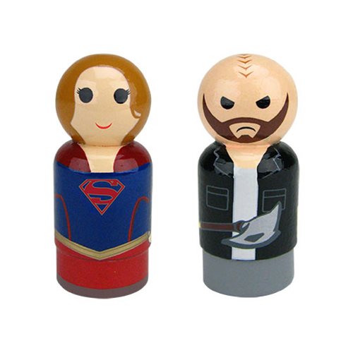 Supergirl TV Series Supergirl and Vartox Pin Mates Wooden Collectibles Set