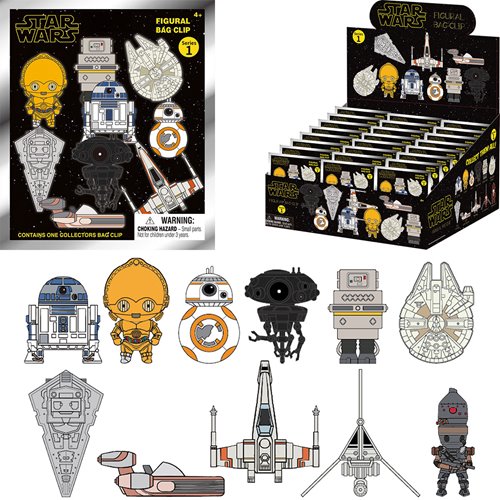 Star Wars Power of Force (Droids and Ships) 3D Foam Bag Clip Display Case of 24