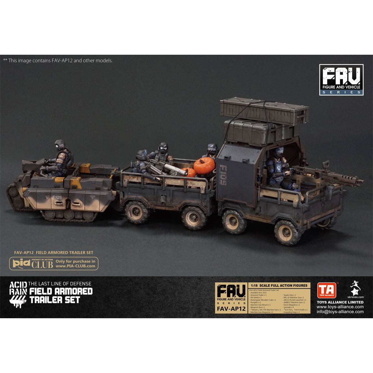 Acid Rain Field Armored Trailer Set 1:18 Scale Vehicle