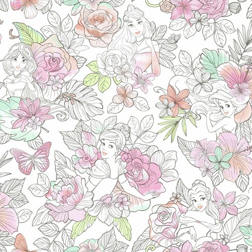 Disney Princesses Royal Floral Peel and Stick Wallpaper