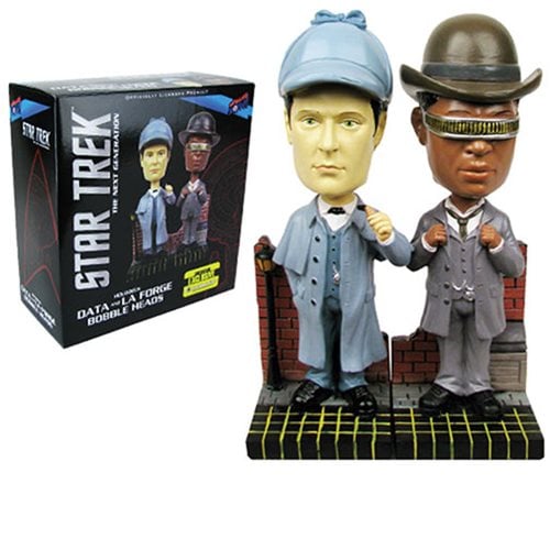 Star Trek: The Next Generation Sherlock Holmes Data and La Forge Bobble Heads - Set of 2 Convention Exclusive