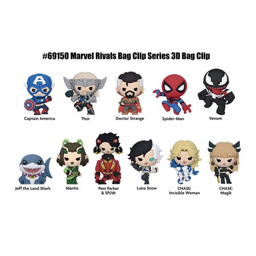 Marvel Rivals 3D Foam Bag Clip Display Case of 24