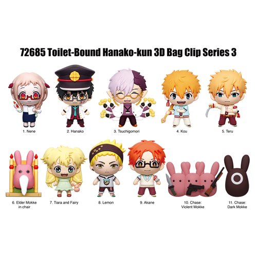 Toilet-Bound Hanako-kun Series 3 3D Foam Bag Clip Random 6-Pack