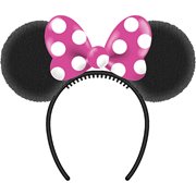 Minnie Mouse Ears with Plush Bow Headband
