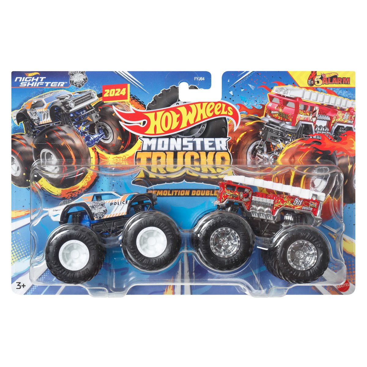 Hot Wheels Monster Trucks 1:64 Scale Demolition Doubles Silverado
