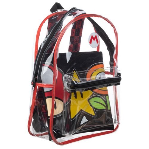 Super Mario Clear Backpack with Removable Pouch