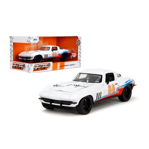 Bigtime Muscle 1966 Chevrolet Corvette Stingray White 1:24 Scale Die-Cast Metal Vehicle
