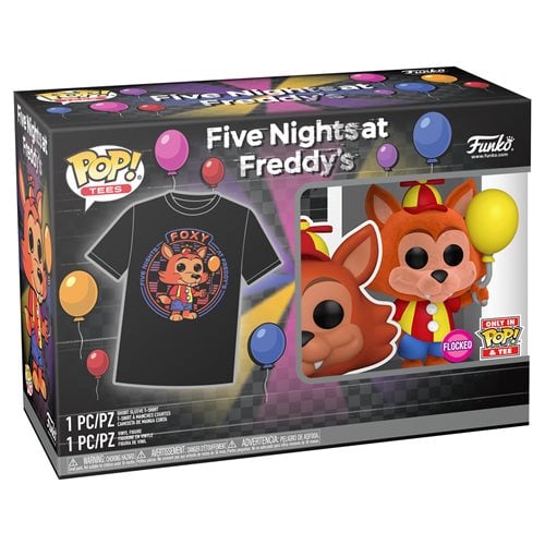 Five Nights at Freddy's Balloon Foxy Flocked Pop! Vinyl Figure #907 with Adult Pop! T-Shirt