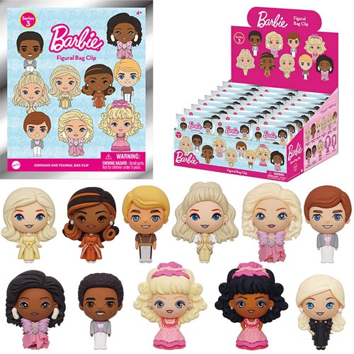 Barbie Series 3 3D Foam Bag Clip Random 6-Pack