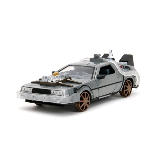 Hollywood Rides Back to the Future III Time Machine Rail Wheels 1:24 Die-Cast Metal Vehicle