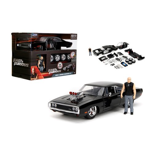 Fast and the Furious Dom and Dodge Charger R/T Build N' Connect 1:24 Scale Die-Cast Metal Vehicle Mo